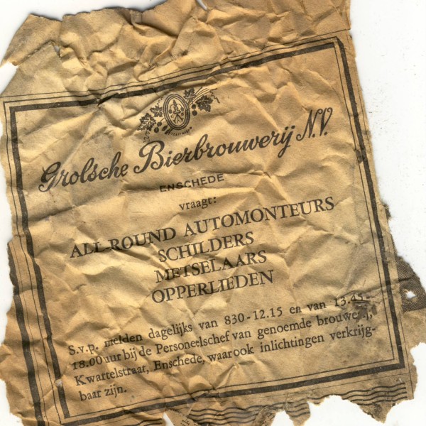 Grolsche Bierbrouwerij advertentie 1964